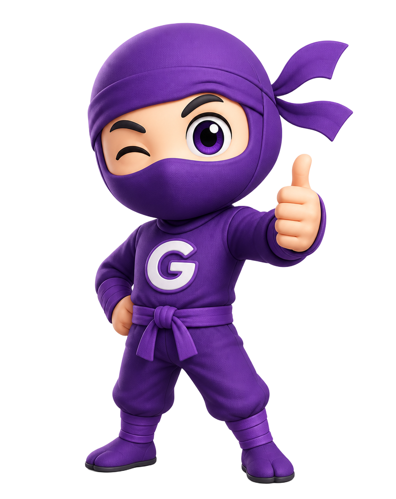 GRONTO ninja giving a victory thumbs-up
